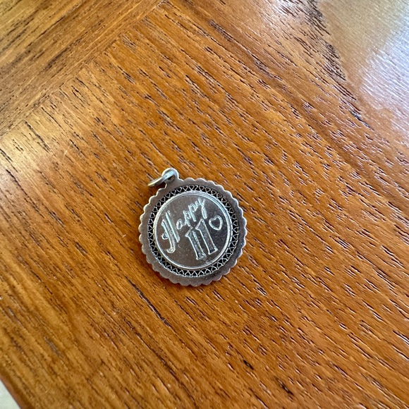 Vintage Sterling Silver Happy 11th Birthday Charm 925 - Picture 6 of 7